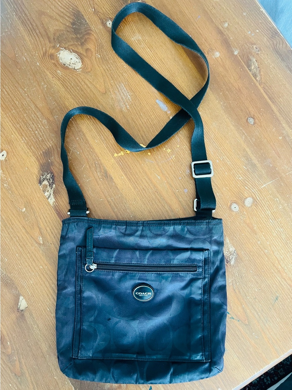 Coach Black Signature Crossbody Messenger Bag